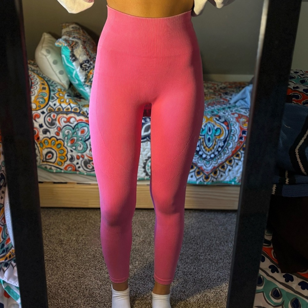 Pink High-Waisted Joy Lab Ribbed Leggings